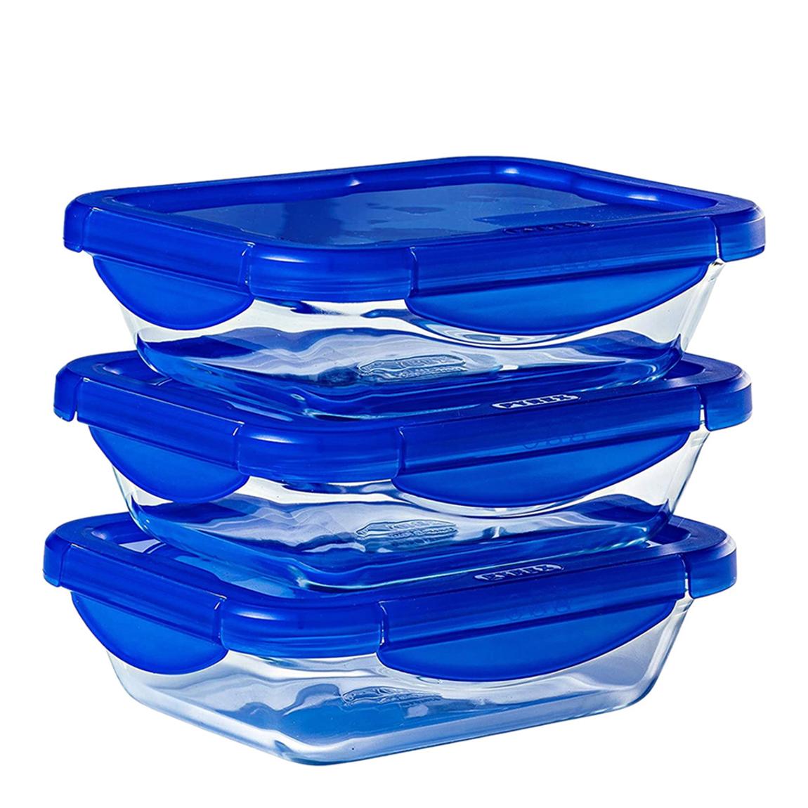 Set of 3 Cook & Go Glass Lunchbox Containers, 20 x 15cm main product photo