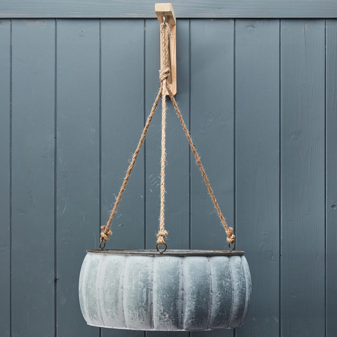 Set Of Two Hanging Vintage Style Zinc Planters main product photo