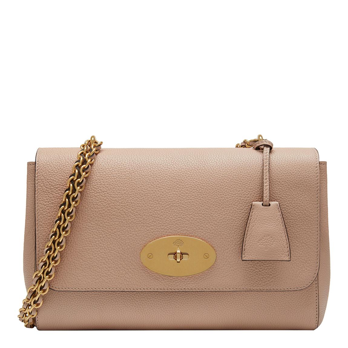 Rosewater Medium Lily Classic Grain Leather Shoulder Bag main product photo