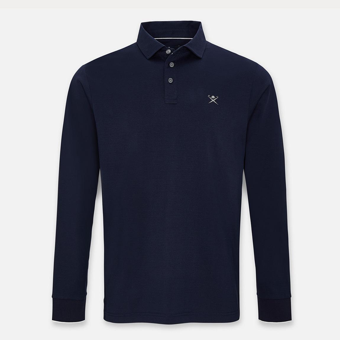 Navy Embroidered Logo Cotton Blend Polo Shirt main product photo