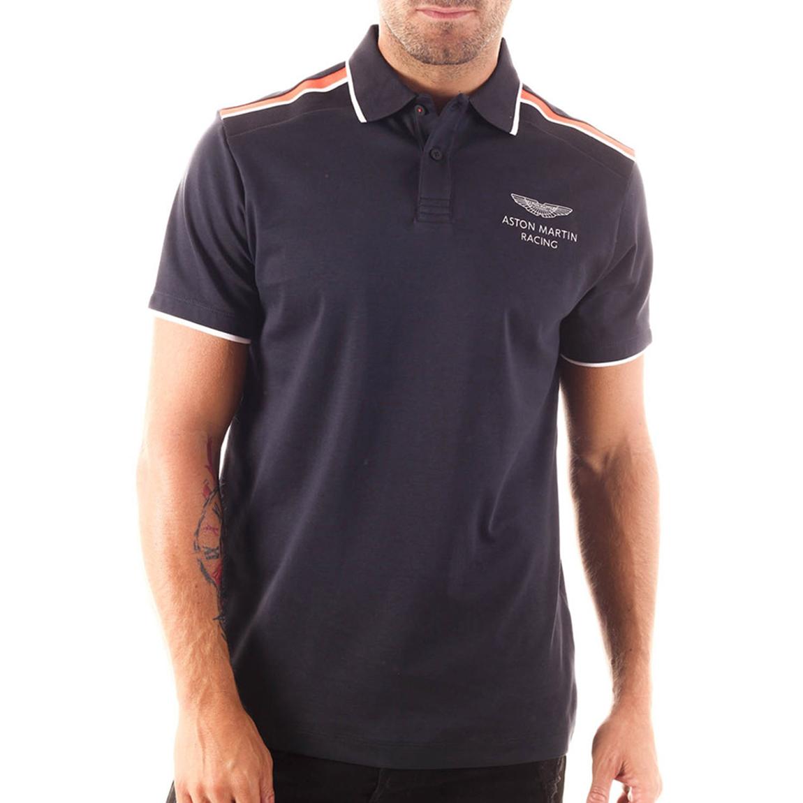Navy Amr Contrast Trim Polo Cotton Shirt main product photo
