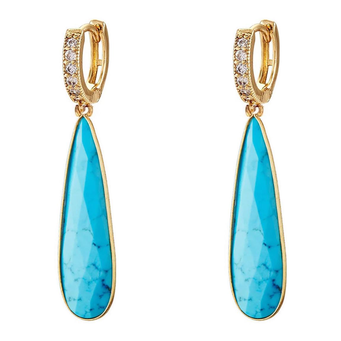 18K Turquoise Drop Earrings main product photo