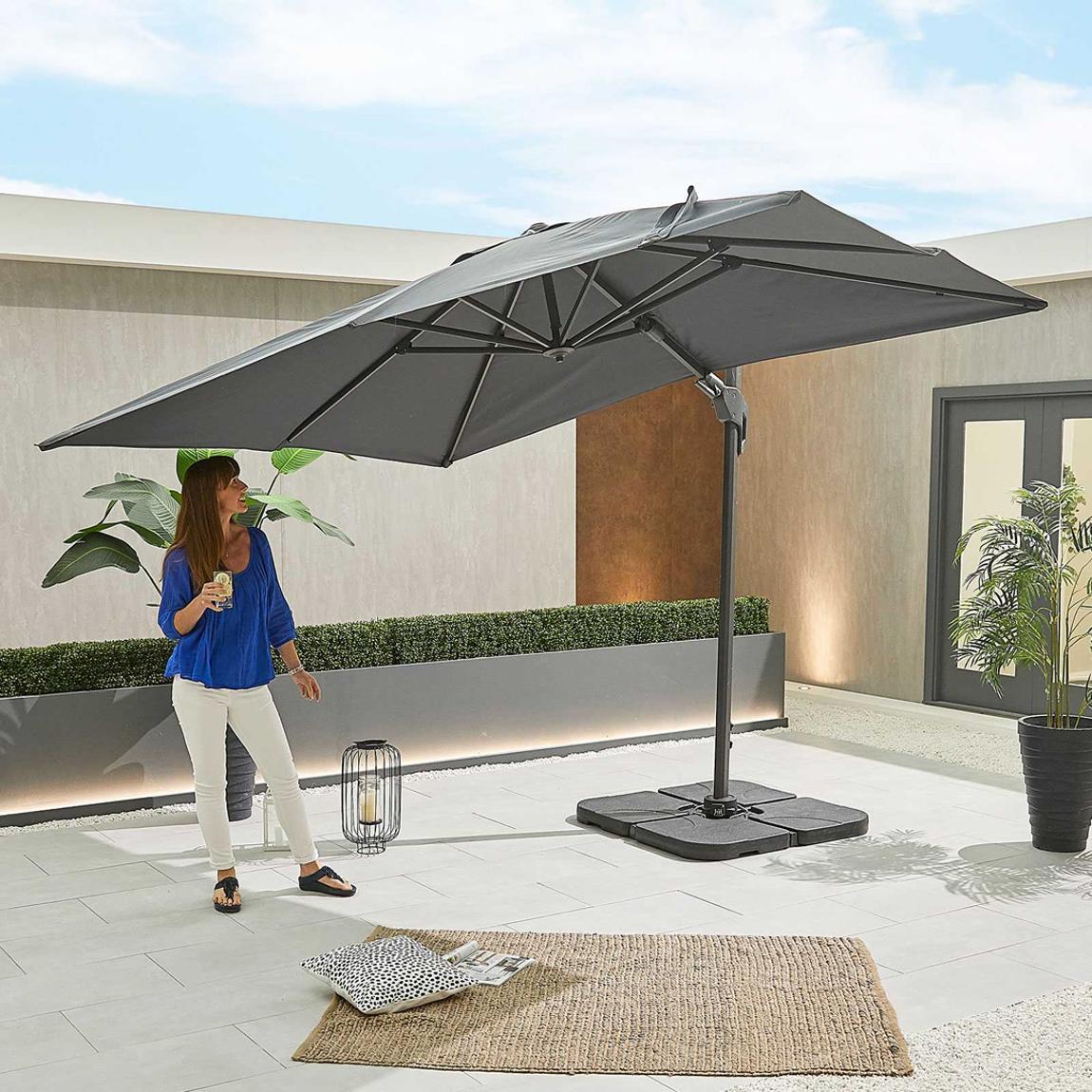 Genesis Grey Frame Cantilever Parasol - 3m x 2.5m Rectangular - Grey main product photo