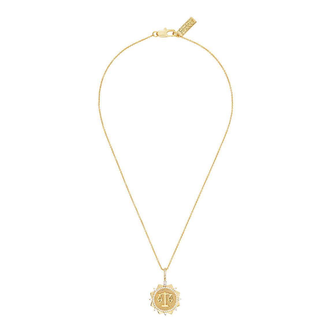18K Gold Zodiac Sparkle - Libra Necklace main product photo