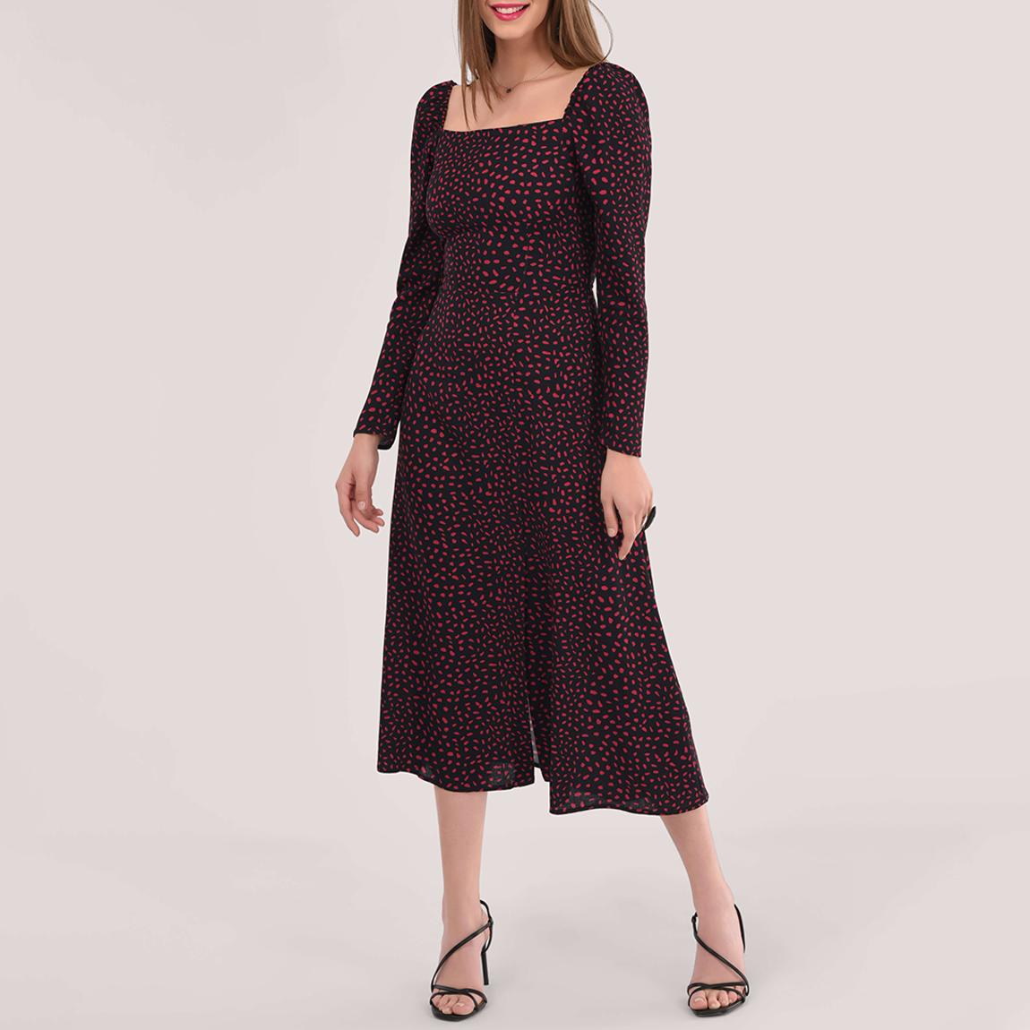 Black Milkmaid Midi A-Line Dress main product photo