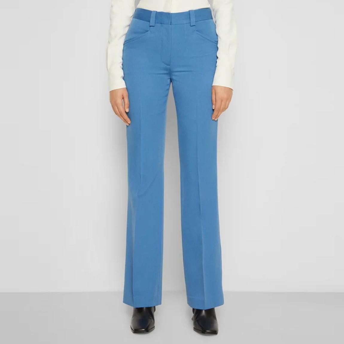 Light Blue Cotton Straight Leg Trousers main product photo