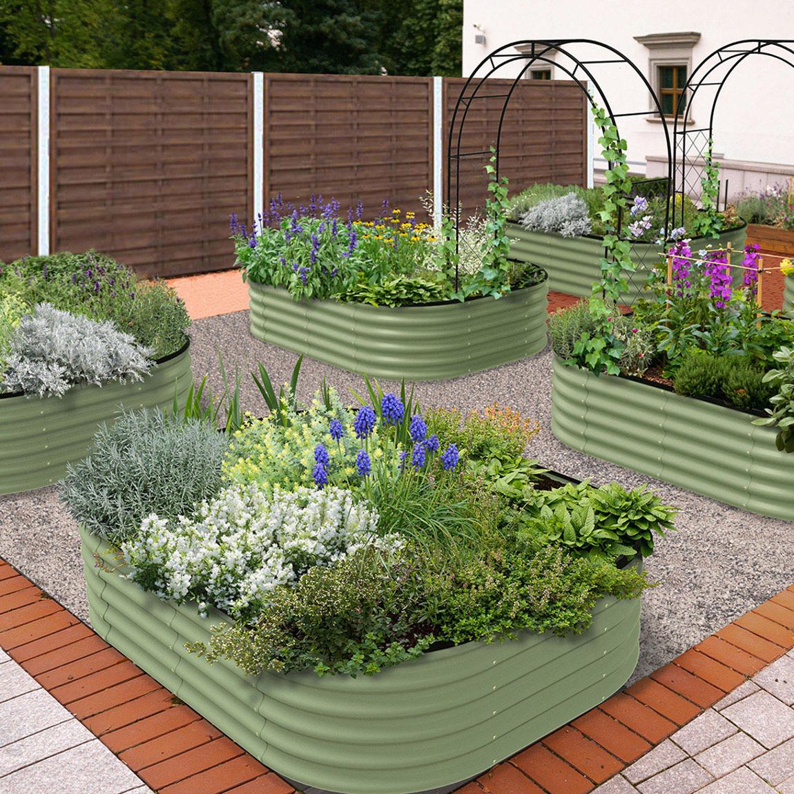 VegTub Modular Metal Raised Bed Kit, Sage Green main product photo