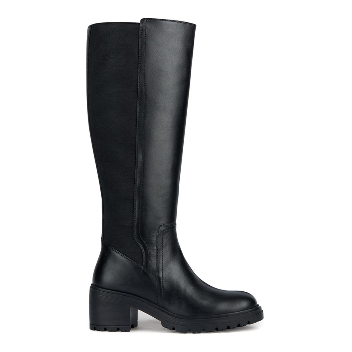 Black Damiana Leather Long Boots main product photo