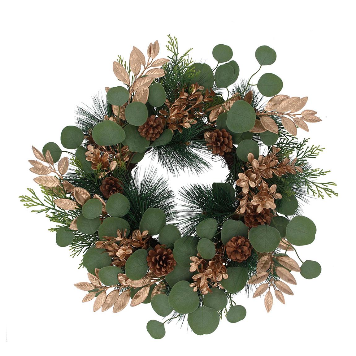 Fir Cone Gold Berry Wreath, 57cm main product photo
