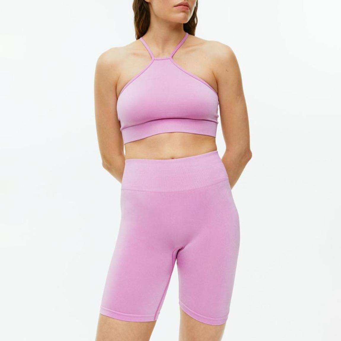Pink Seamless Sports Bra main product photo