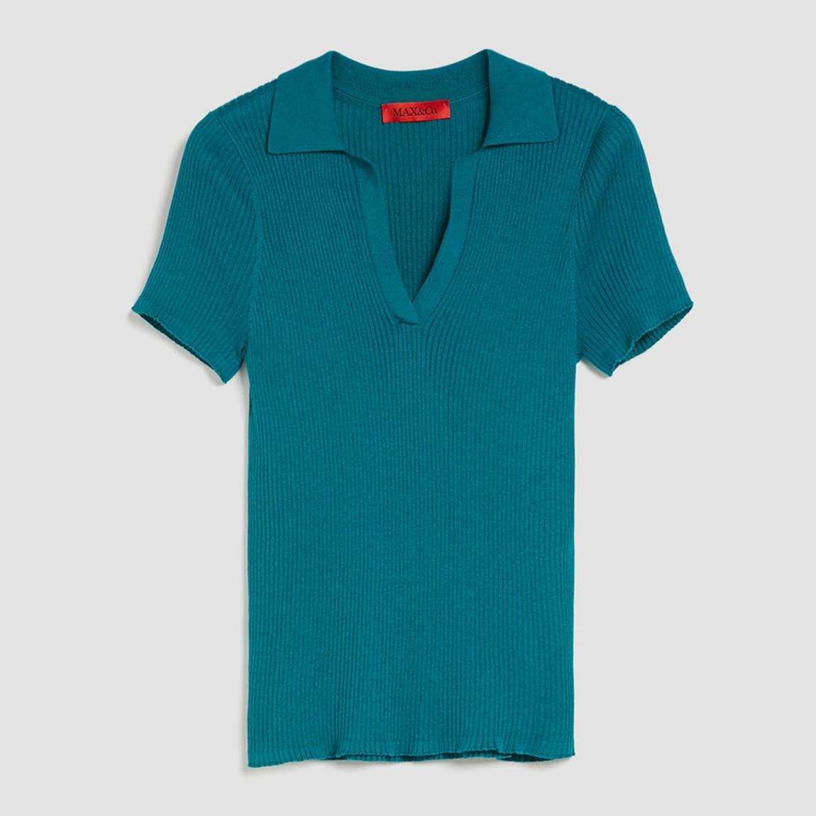 Teal Ribbed Sigma Polo Top main product photo