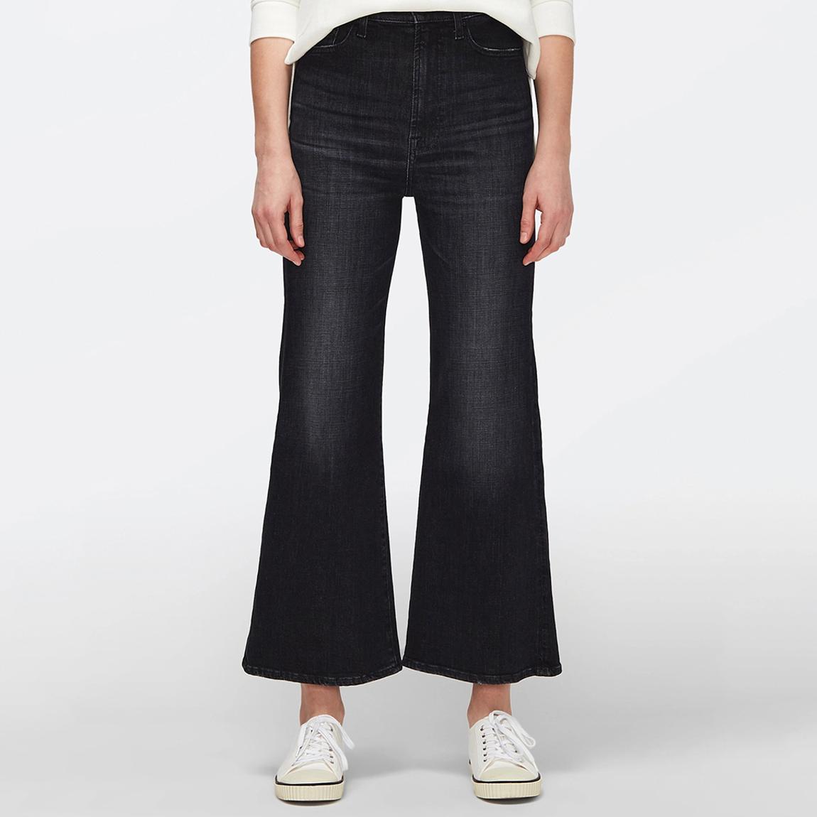Black Cropped Jo Flared Stretch Jeans main product photo