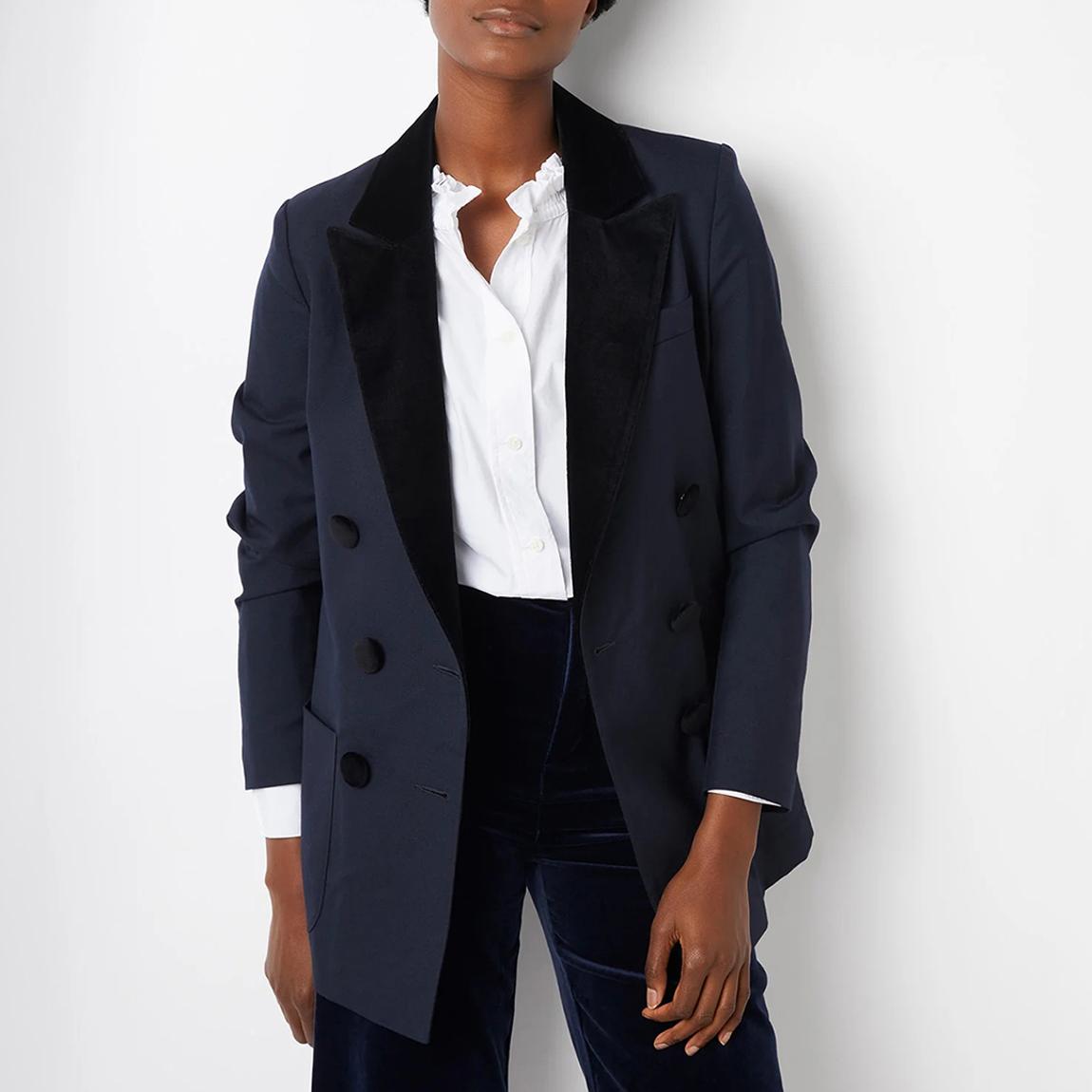 Navy Verity Wool Blend Blazer main product photo