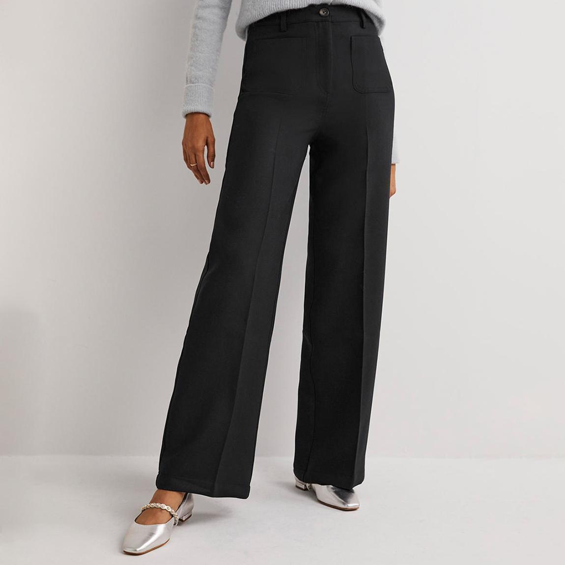 Black High Rise Wide Leg Trousers main product photo