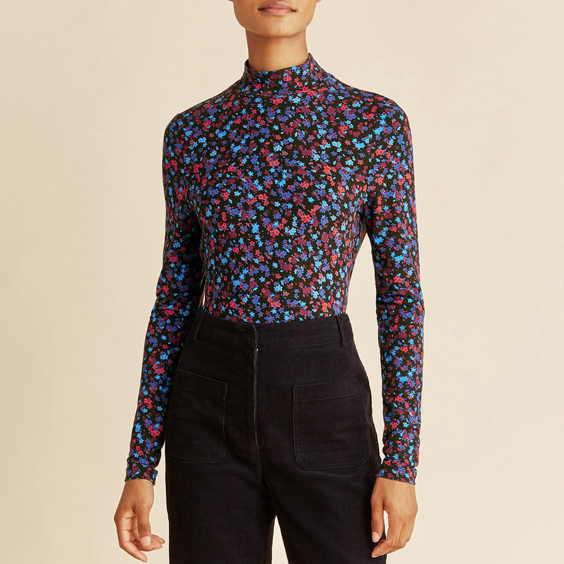 Multi Celia Floral Jersey Funnel Neck Top main product photo