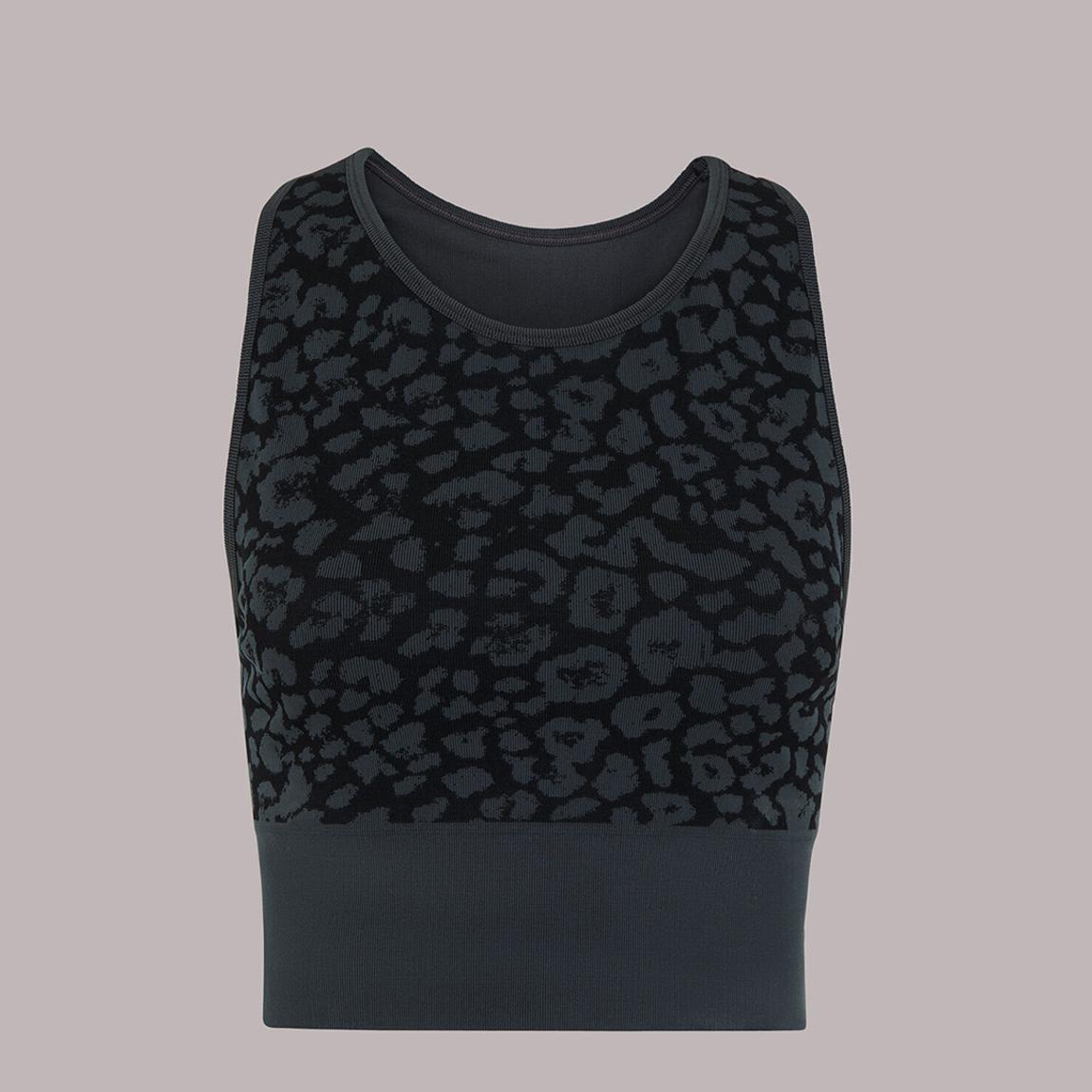 Black Animal Print Seamless Sports Bra main product photo