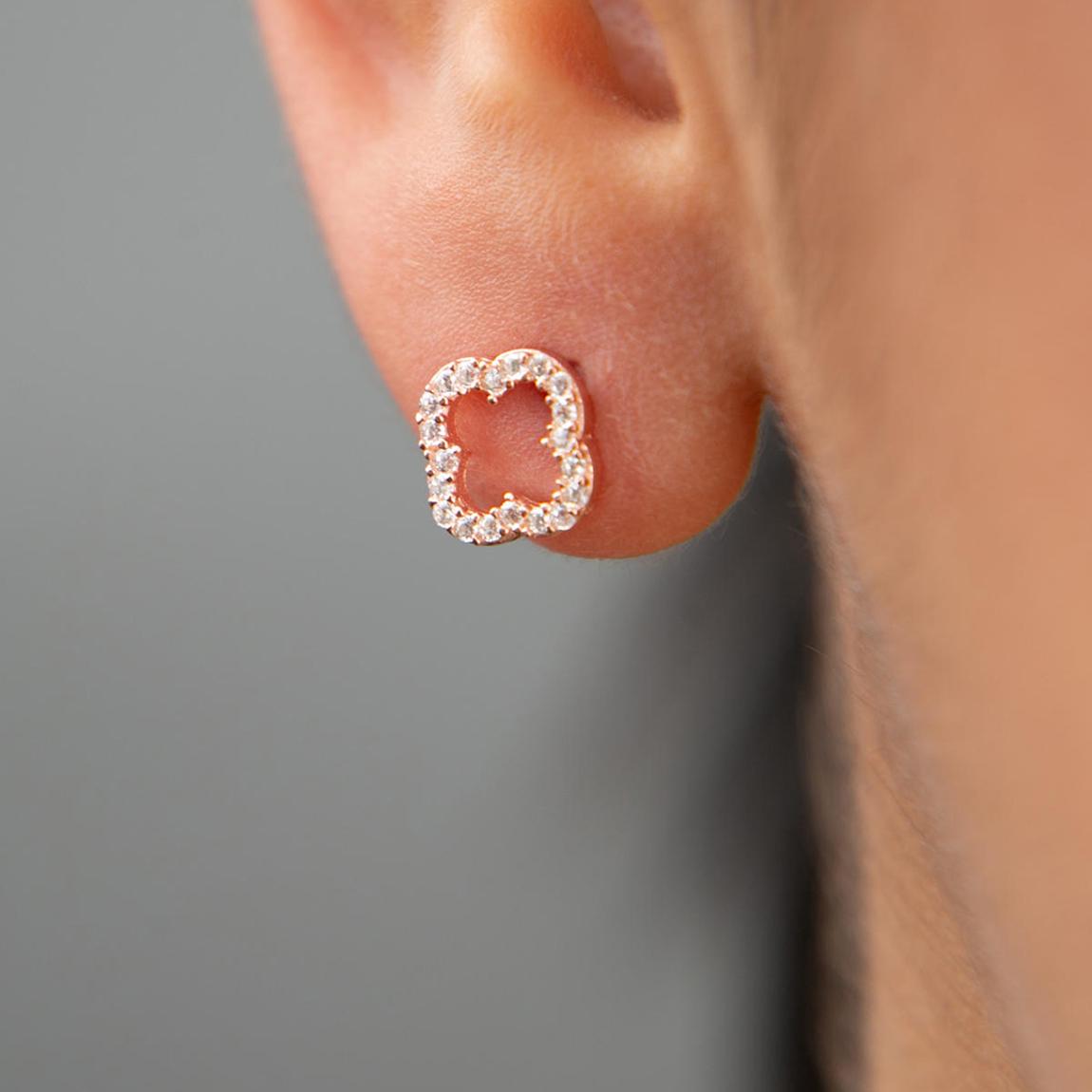 Rose Gold Cleef Earrings main product photo