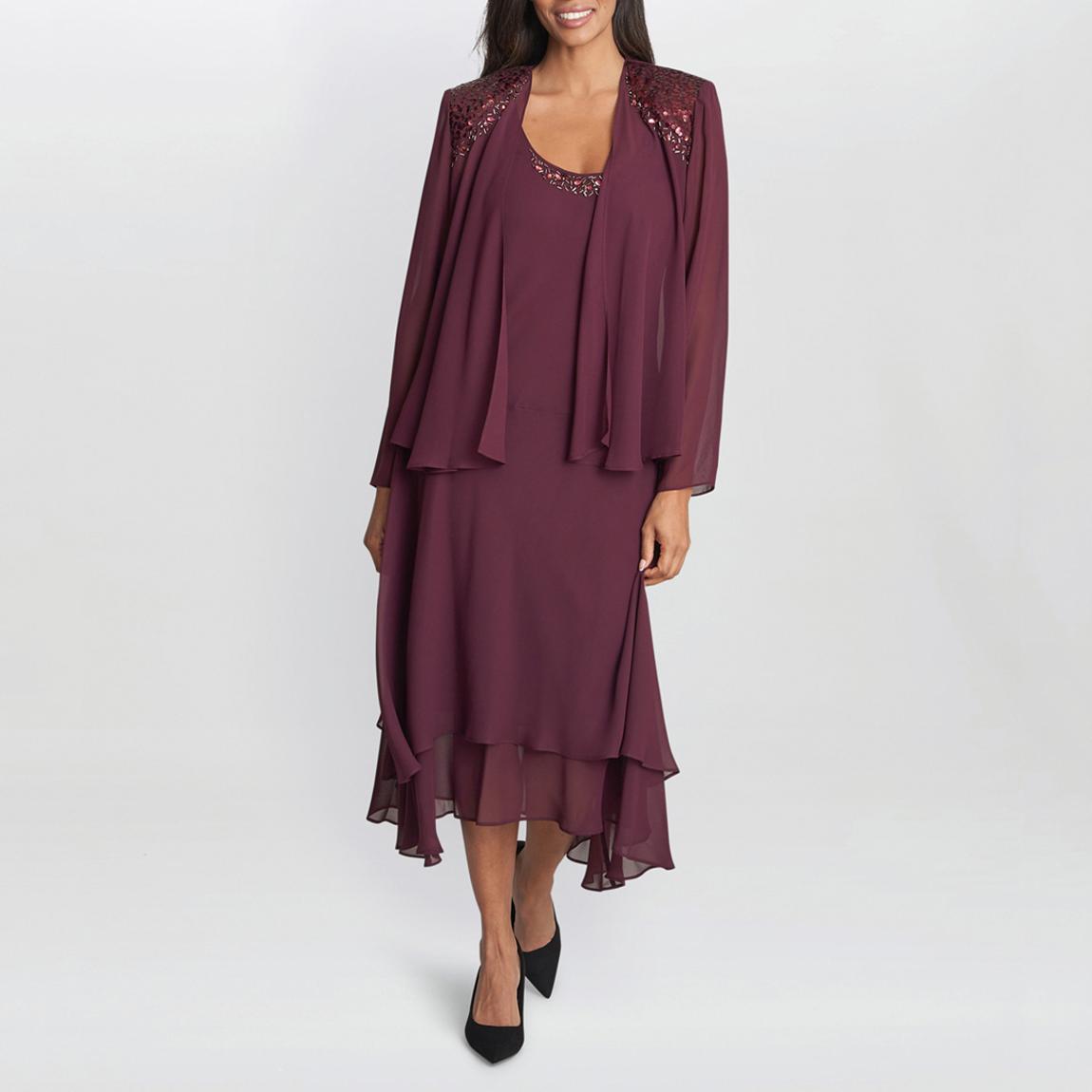 Plum Lilibeth Midi Dress With Jacket main product photo