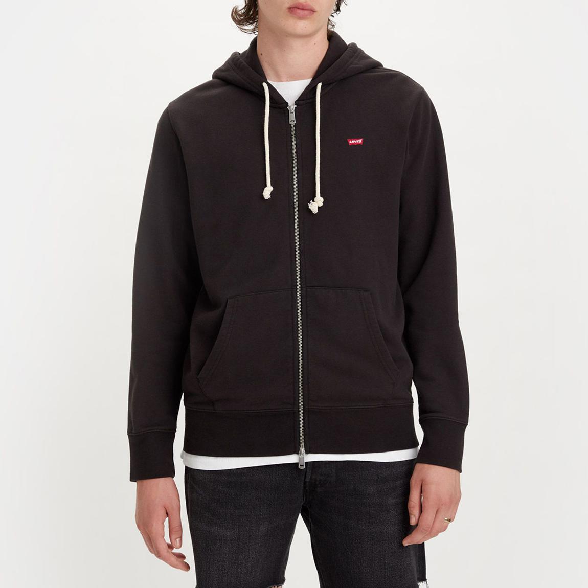 Black Original Cotton Zipped Hoodie main product photo