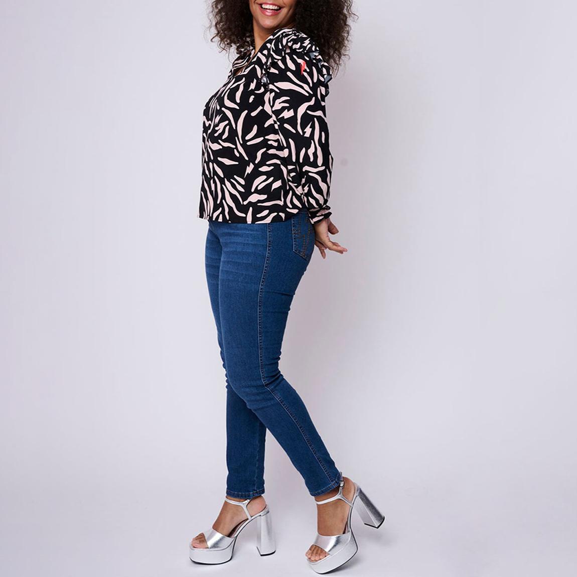 Beige Zebra Frill Blouse main product photo