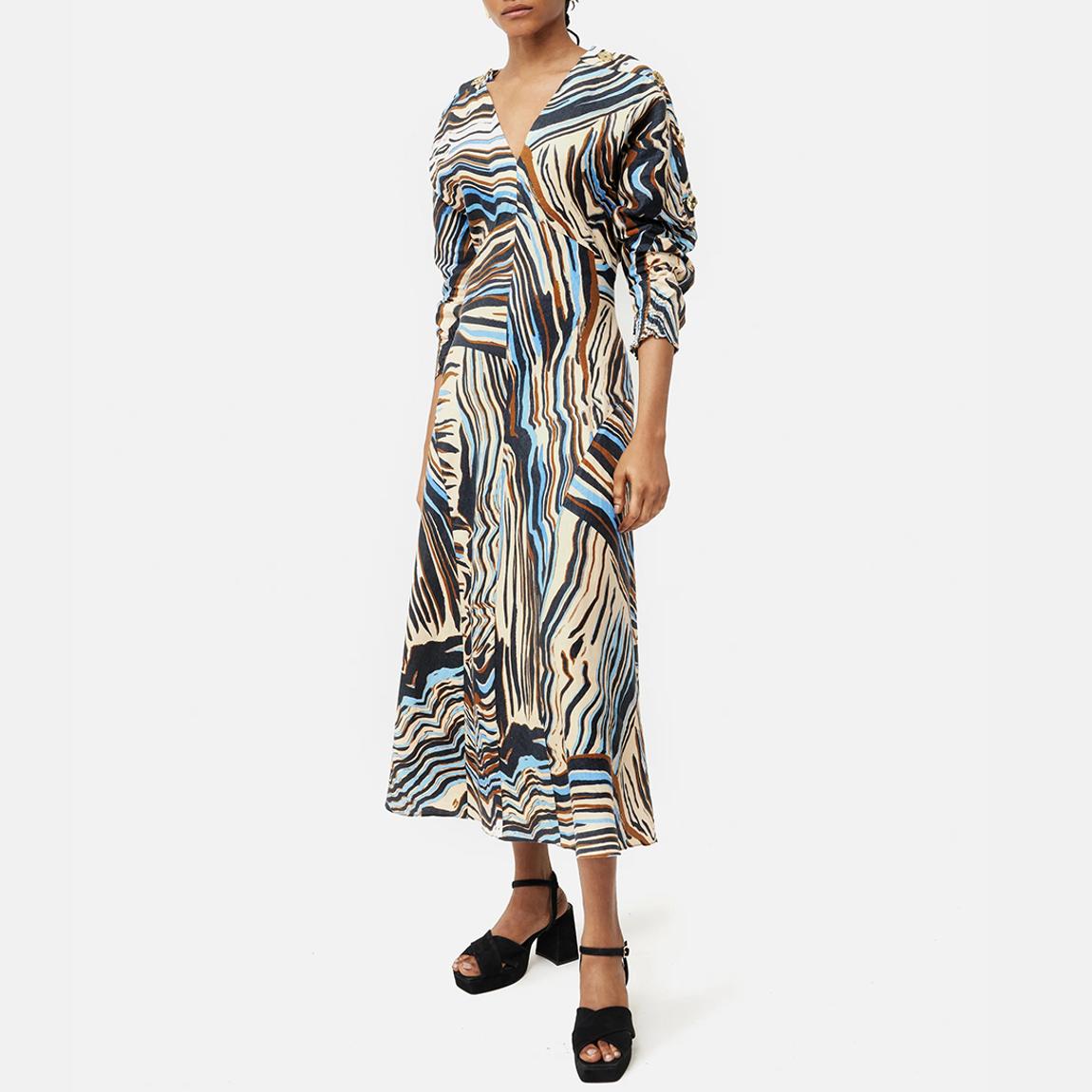 chinese dress ladies Shadow Leaf Linen Dress