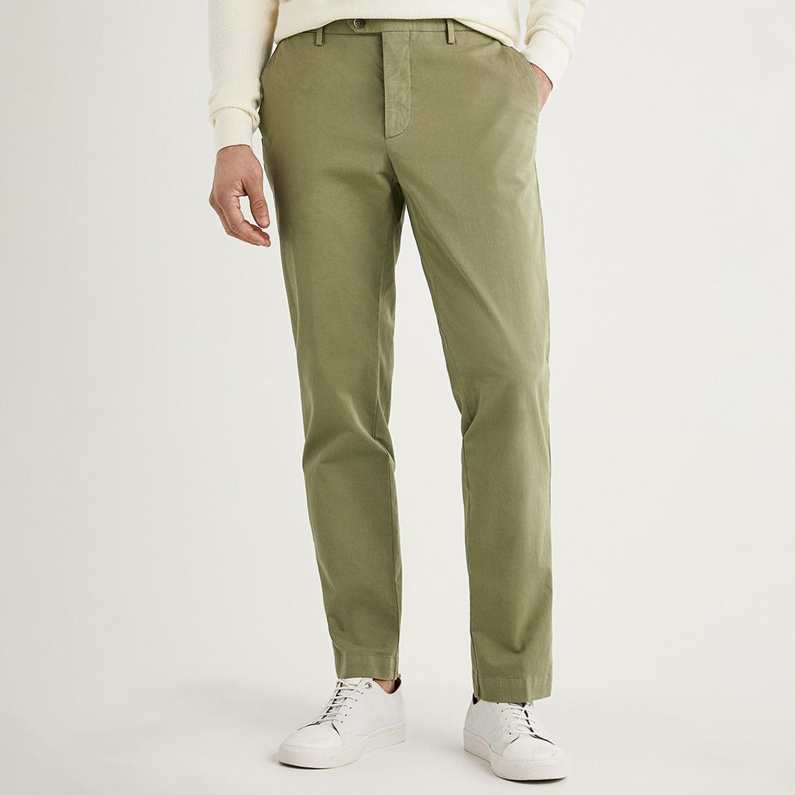 Green Cotton Blend Trousers main product photo