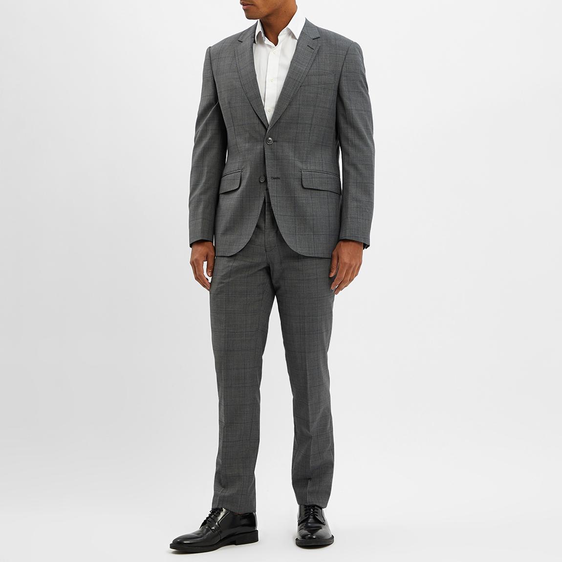 Grey Check Single Breasted Wool Suit main product photo