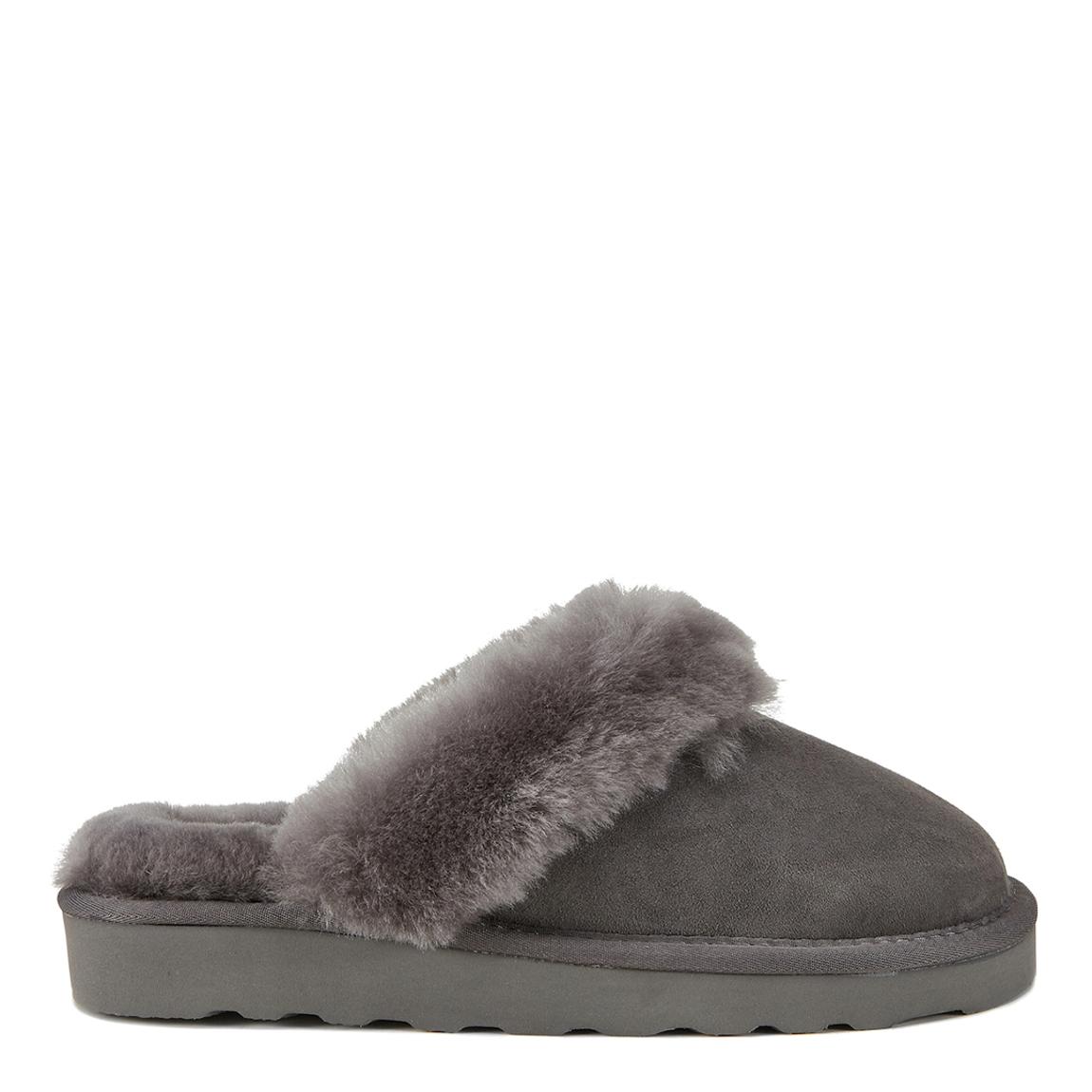 Grey Mool Suede Sheepskin Slippers main product photo