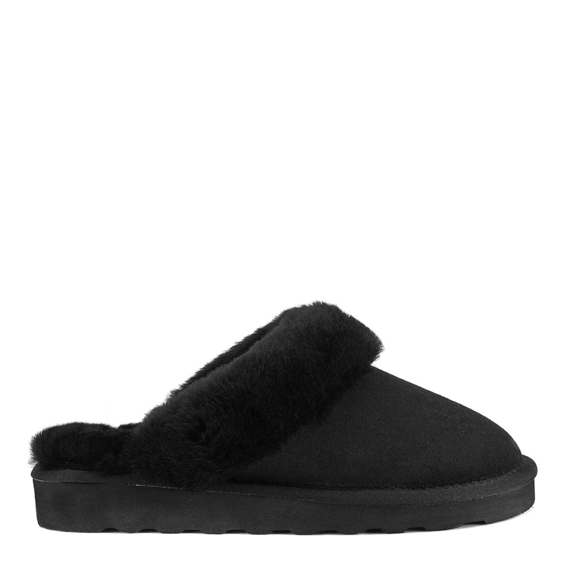 Black Mool Suede Sheepskin Slippers main product photo