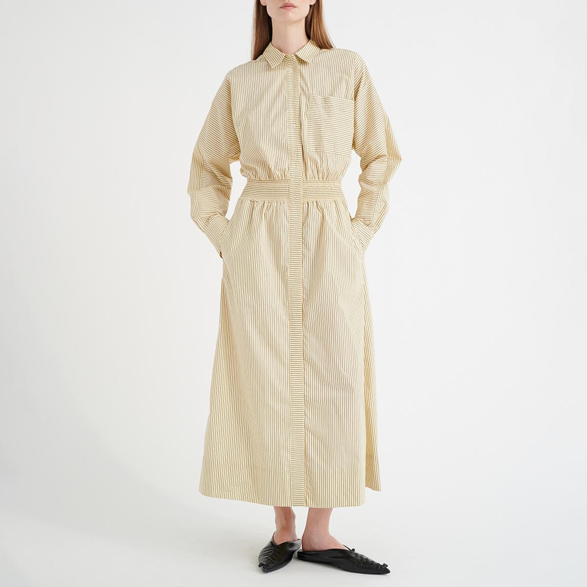 Yellow Stripe Kirini Cotton Blend Dress main product photo