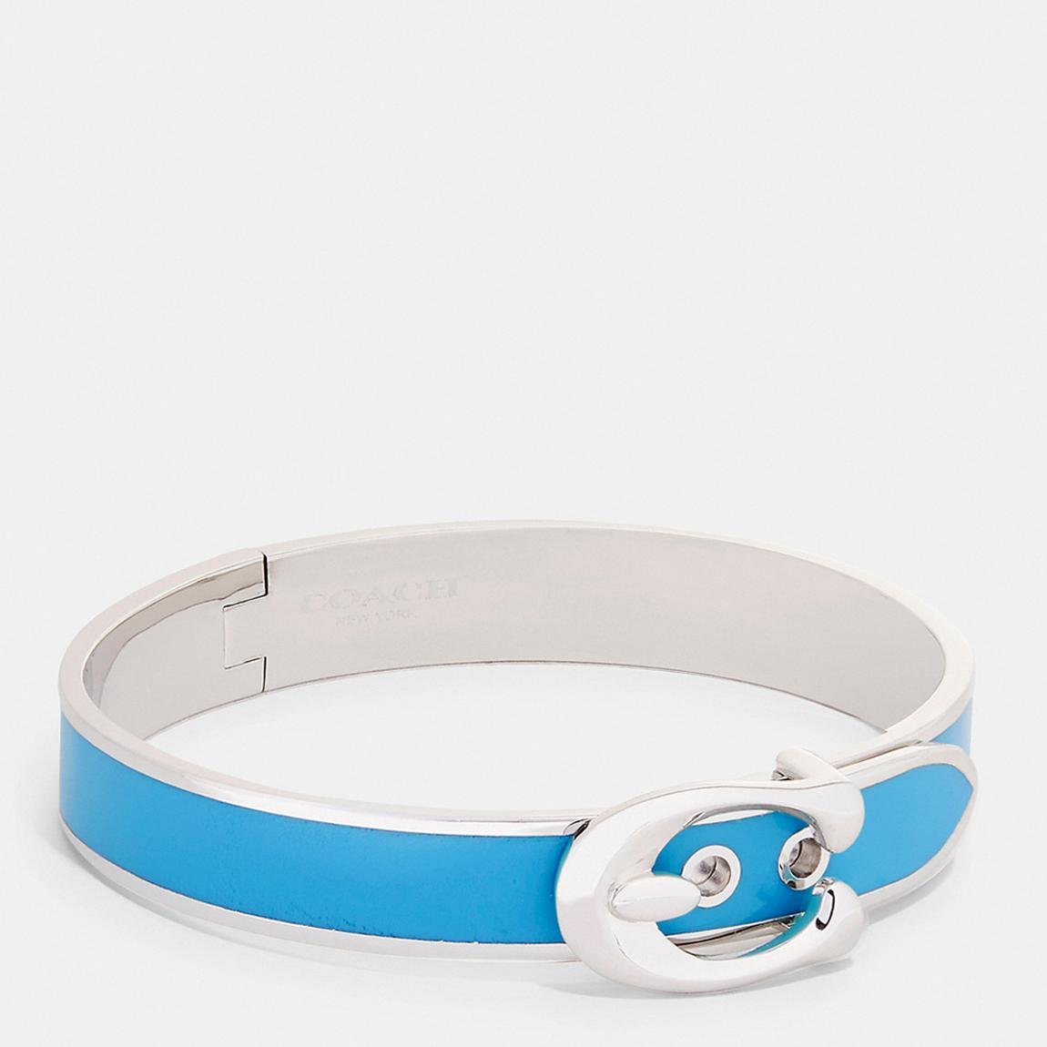 Silver Blue Signature Buckle Bangle main product photo