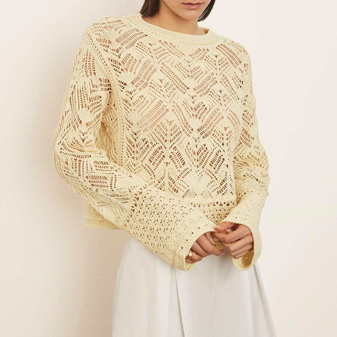 Cream Lace Patchwork Pullover main product photo