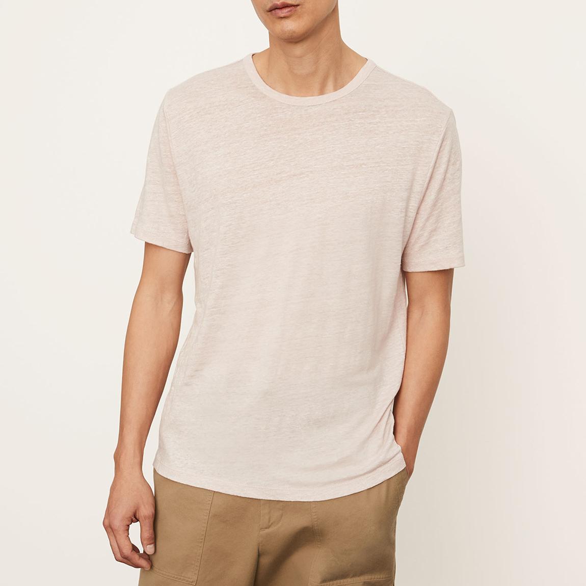 Sand Relaxed Crew Neck Linen T-Shirt main product photo