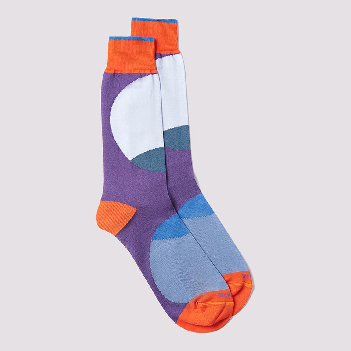 Purple Circle Print Cotton Blend Socks main product photo