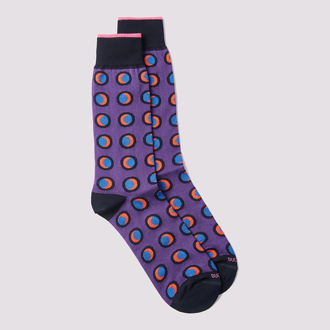Purple Printed Cotton Blend Socks main product photo