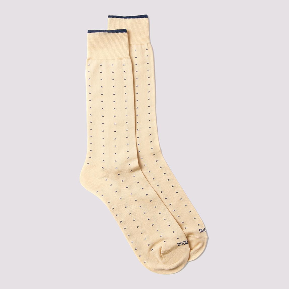 Cream Dotted Cotton Blend Socks main product photo