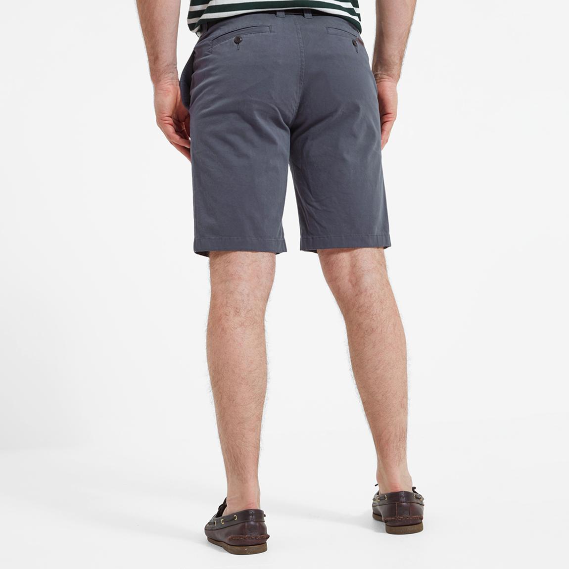 Navy Cotton Blend Shorts