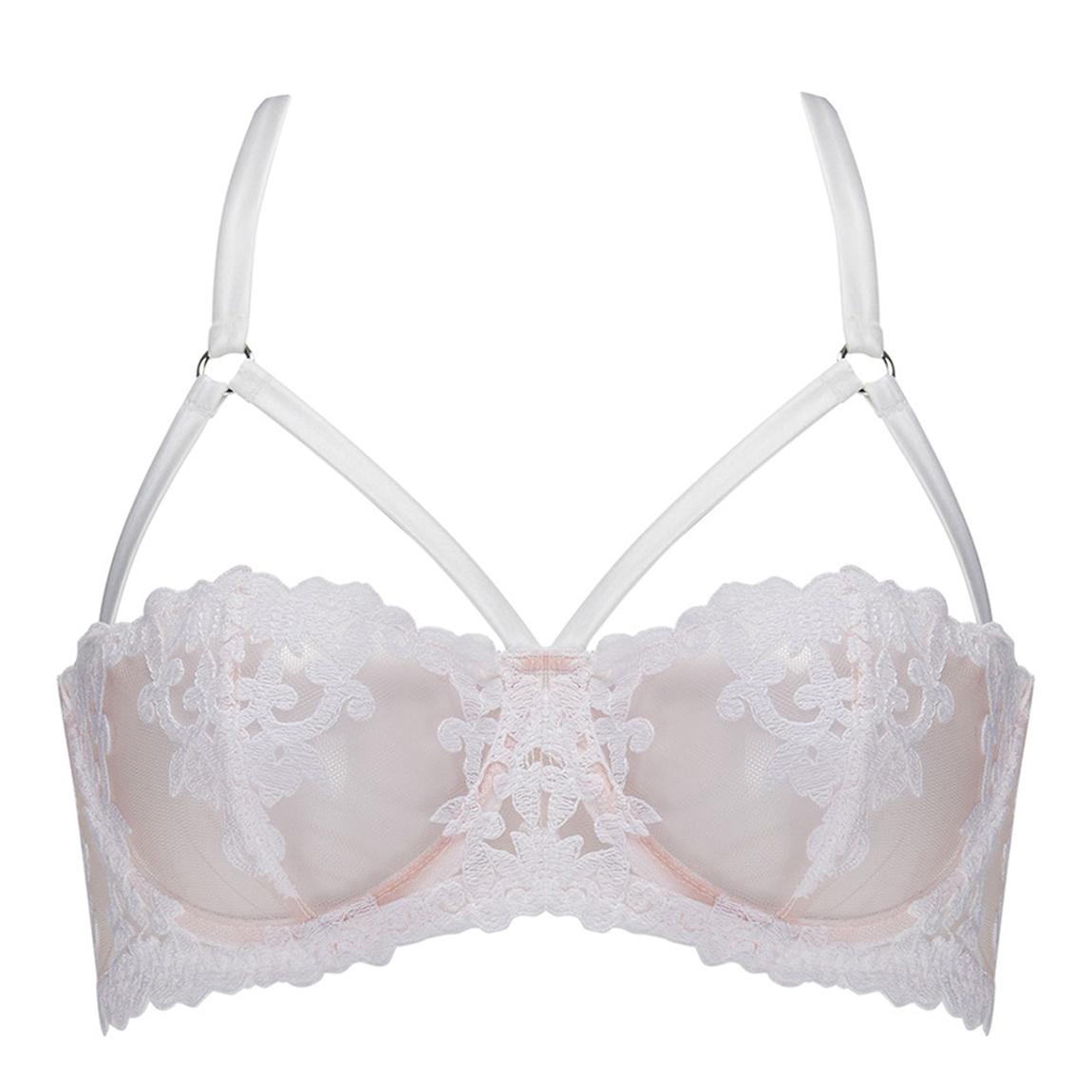 White Aria Strap Balcony Bra main product photo