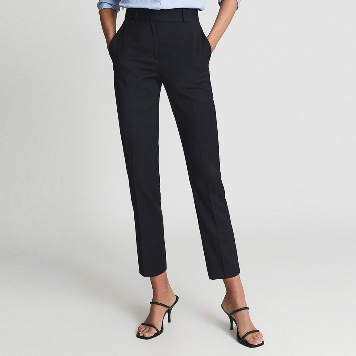 Navy Hayes Slim Leg Wool Bend Trousers main product photo