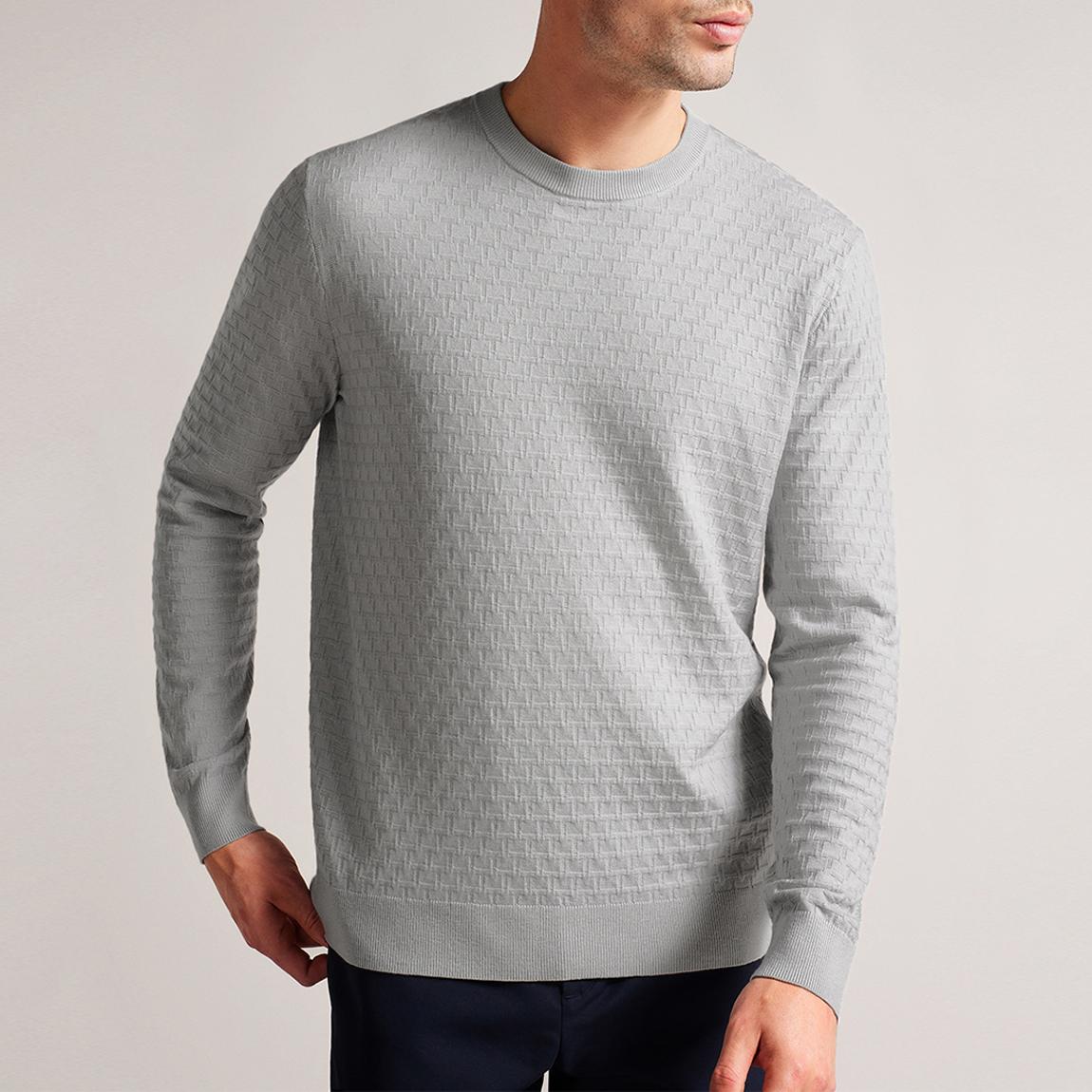 Grey Dartell Textured Wool Blend Jumper main product photo