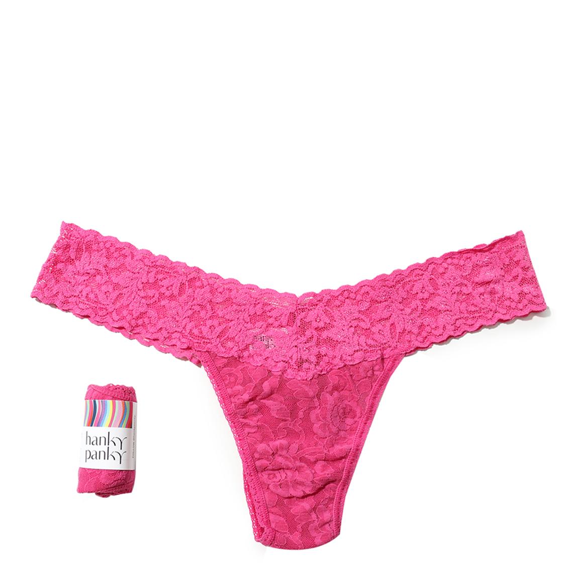 Pink Low Rise Rolled Thong main product photo