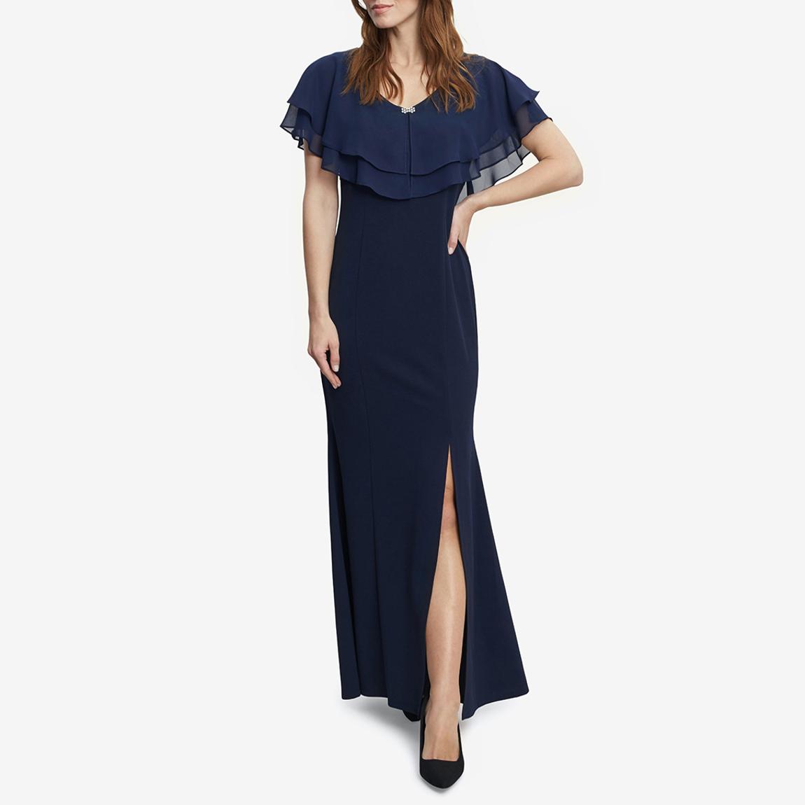 Navy Sharla Tiered Top And Crepe Gown main product photo