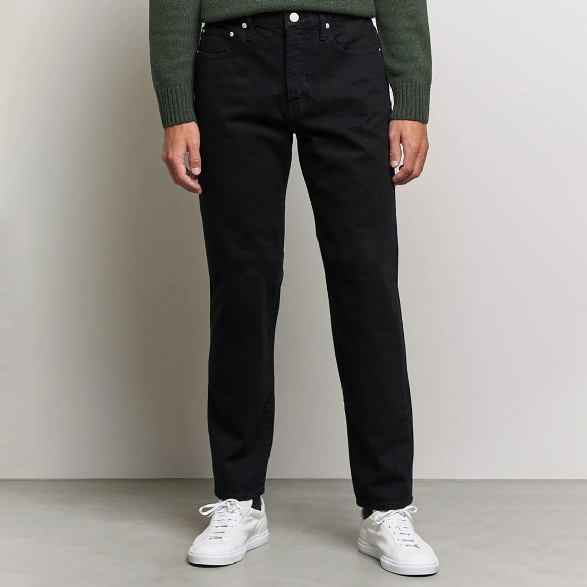 Black Cotton Straight Leg Jeans main product photo