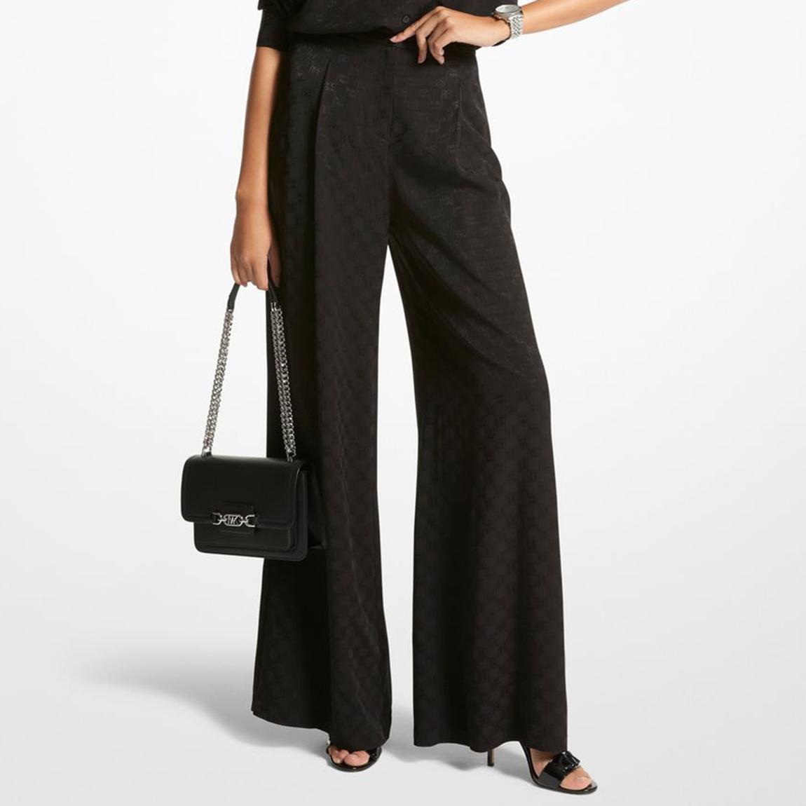 Black Monogram Wide Leg Trousers main product photo