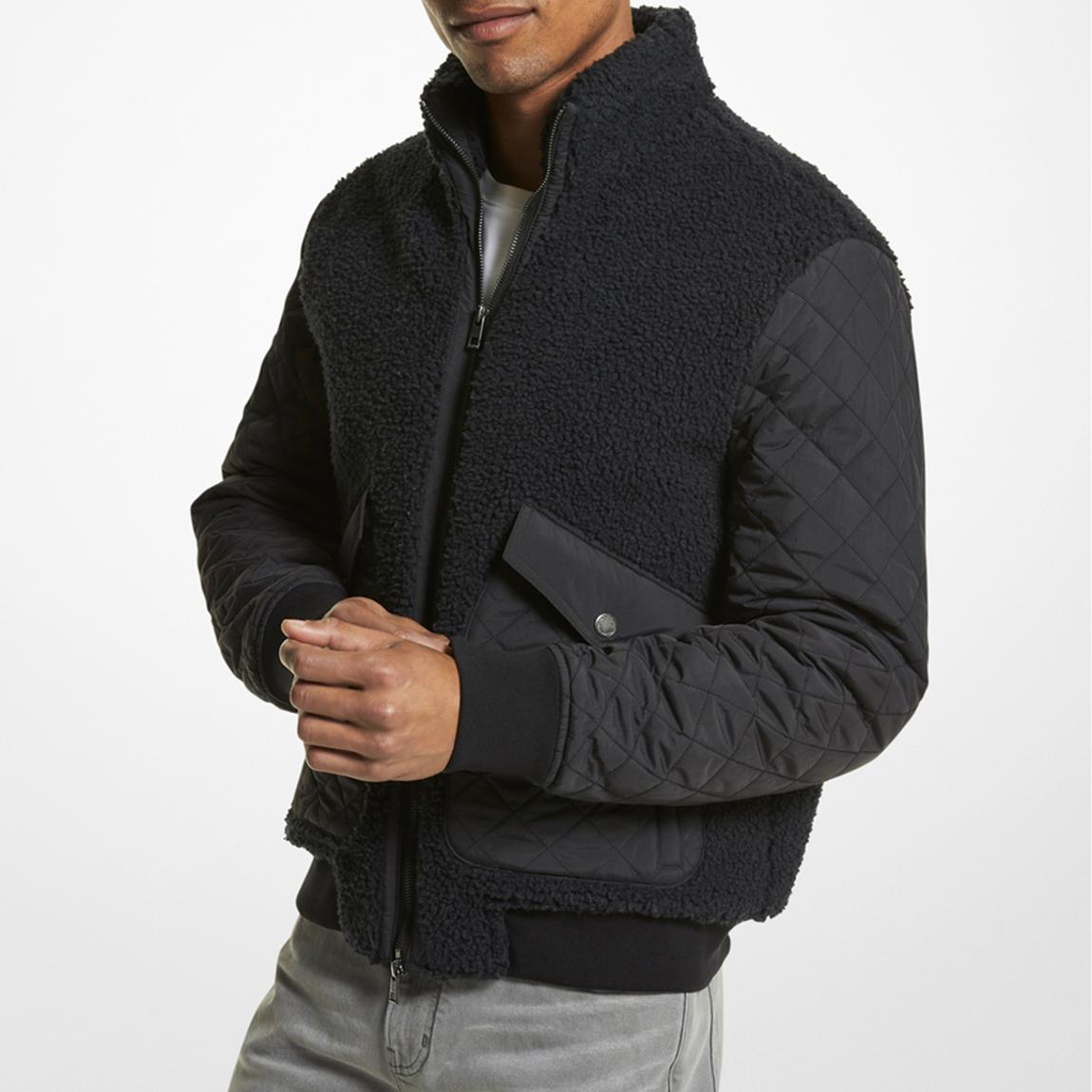 Black Sherpa Mix Full Zip Jacket main product photo