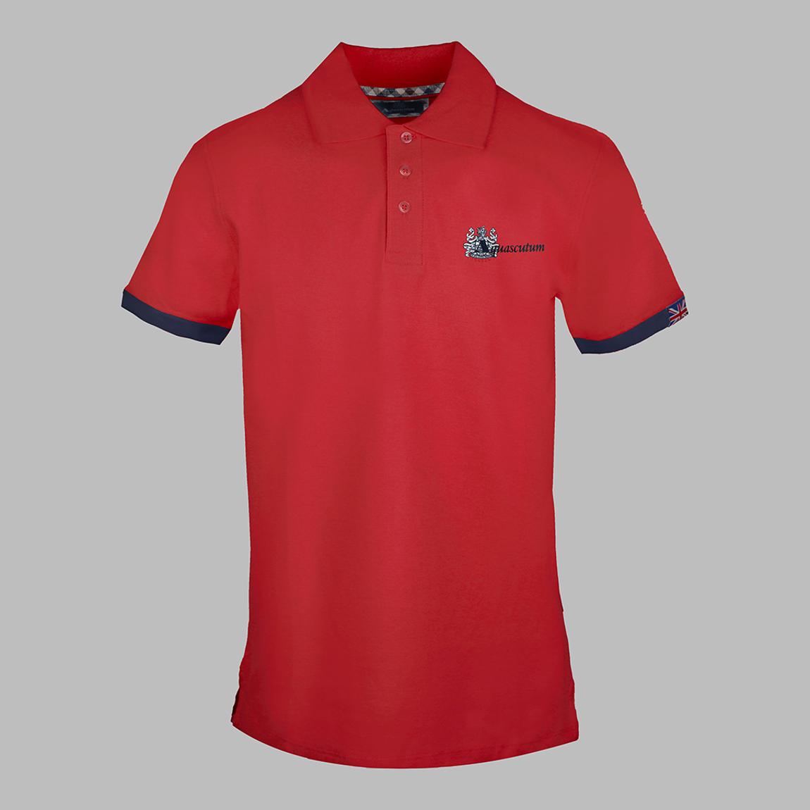 Red Small Crest Cotton Polo Top main product photo