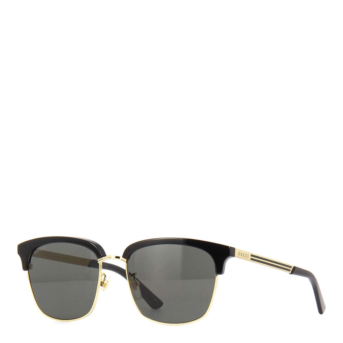 Men's Black & Gold Gucci Sunglasses 55mm main product photo