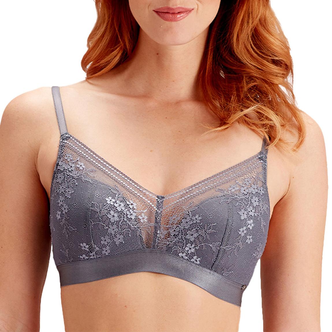 Grey Botanical Lace Triangle Bra main product photo