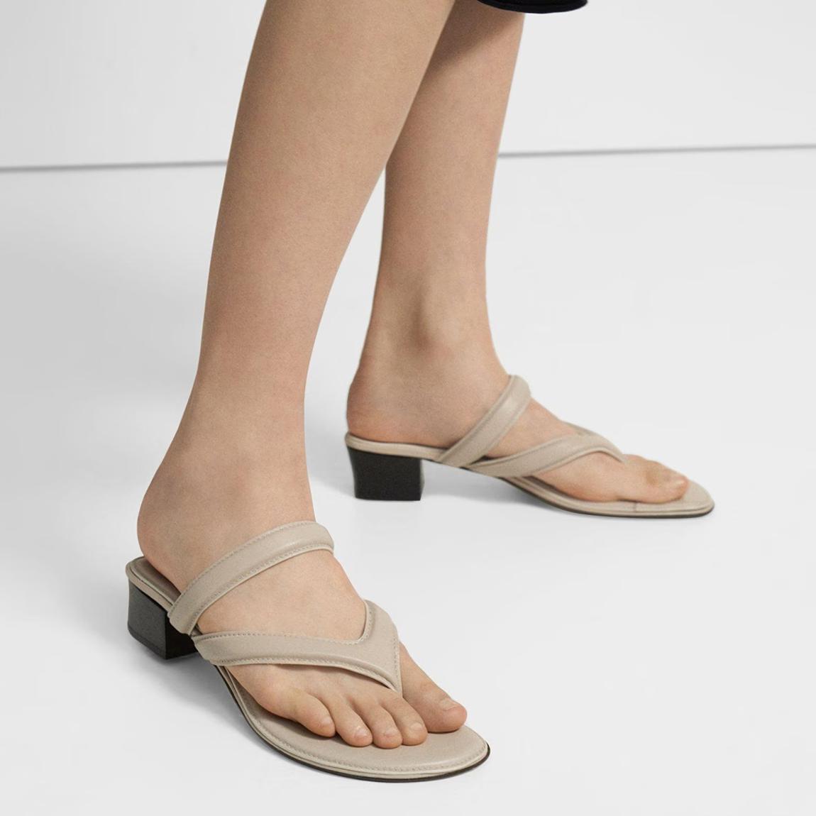 Beige Belted Leather Sandals main product photo