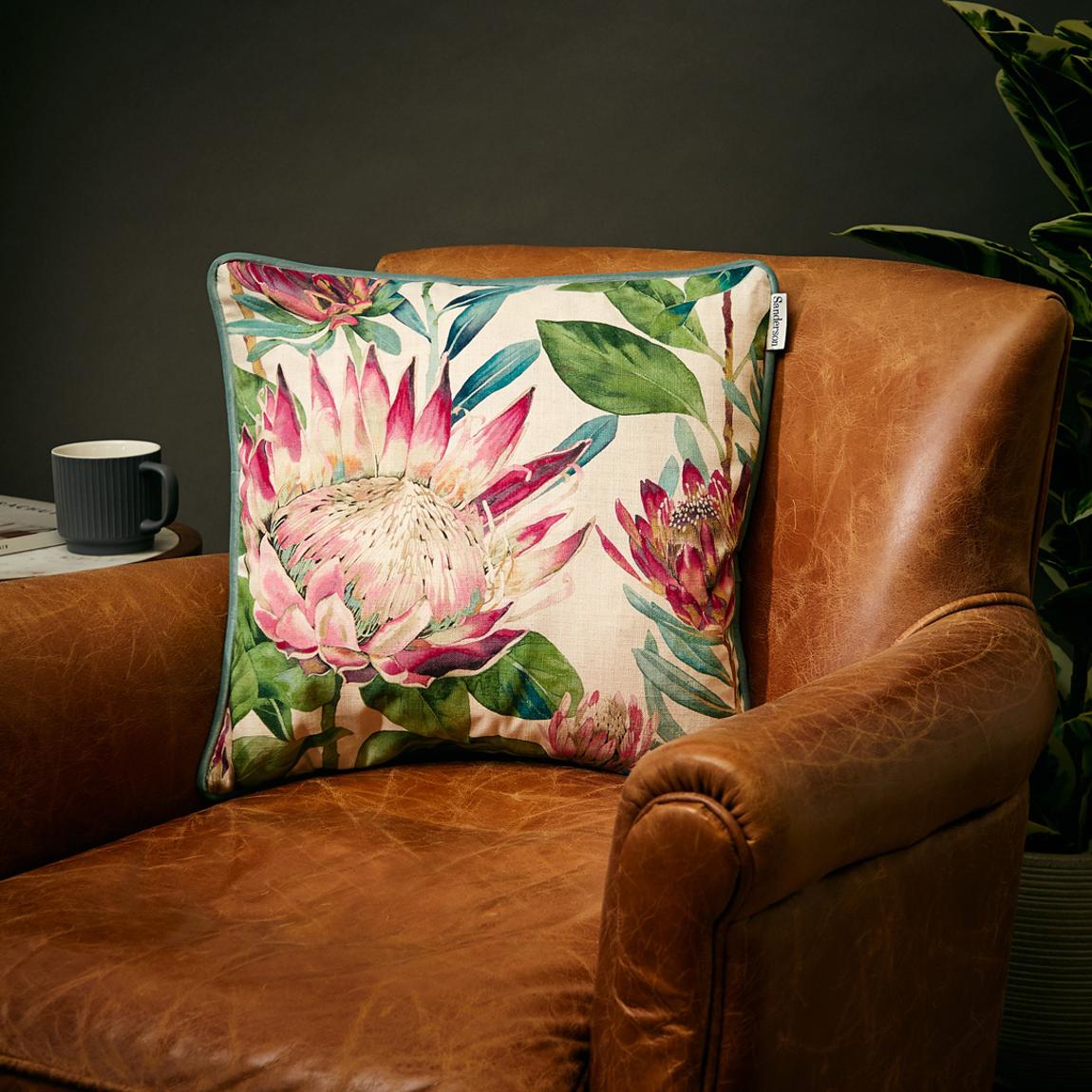 Protea Rodera 43x43cm Cushion, Duck Egg Blue main product photo